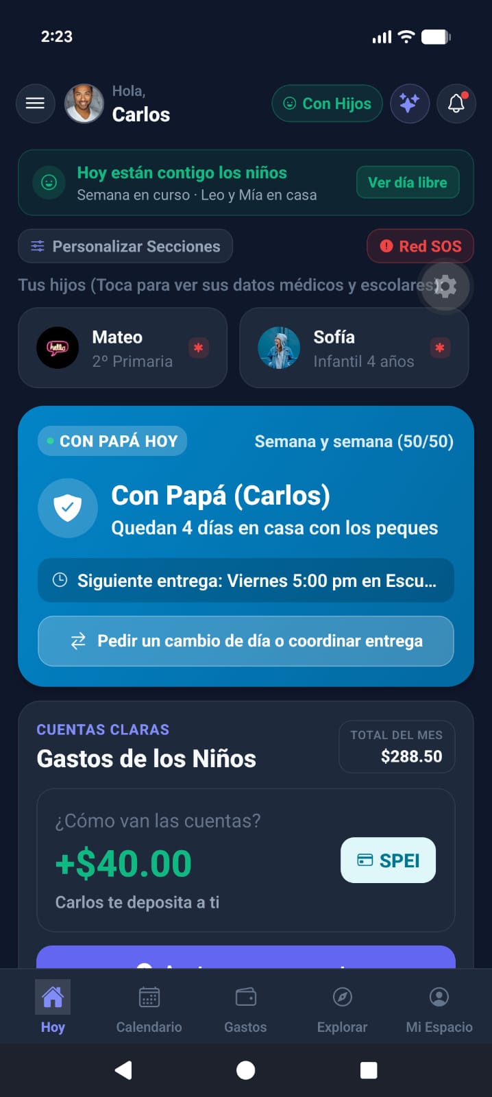 Pantalla Hoy - Dashboard Principal
